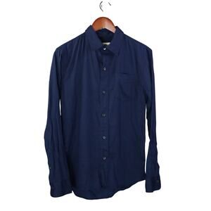 Buck Mason Mens Shirt Small Blue Button Up Long Sleeve Pocket Classic Work NWT